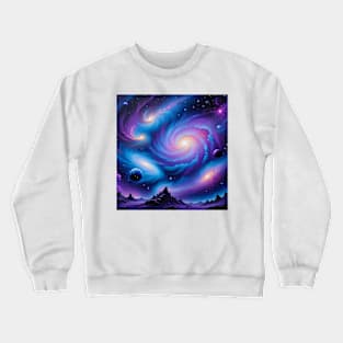 Starry Night Whispers: Digital Art Print Crewneck Sweatshirt